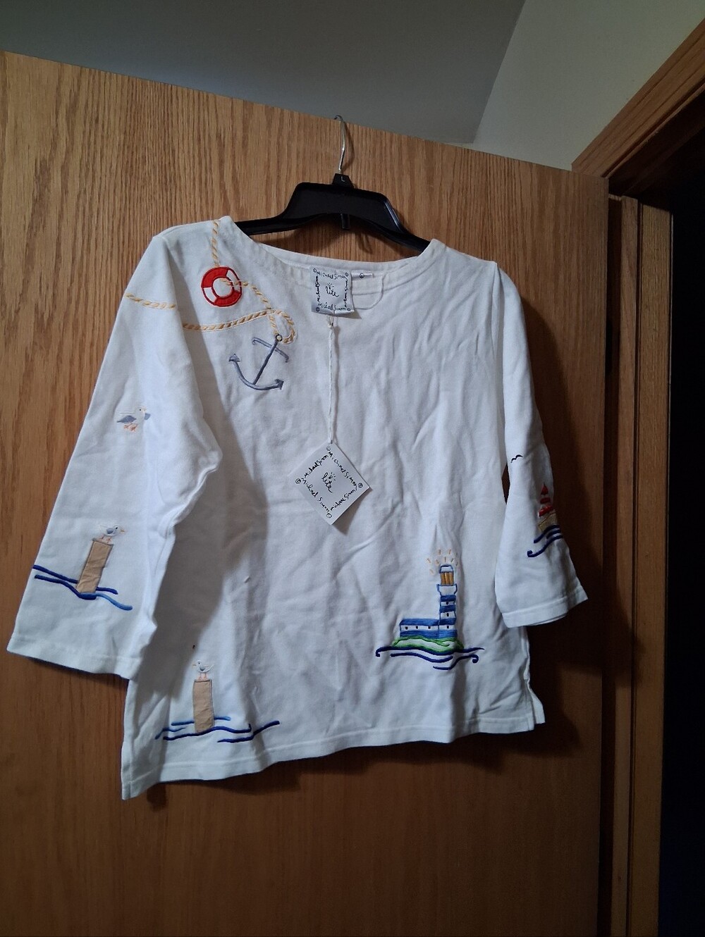vintage  Michael Simon "Lite" shirt, whimsical women's fashion, knitwear,